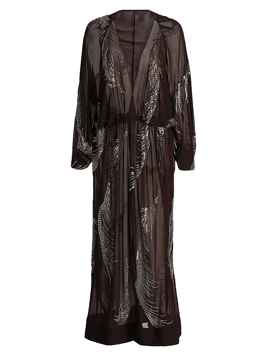 Women's Silan Embellished Front-Slit Midi-Dress - Nocciola - Size 10