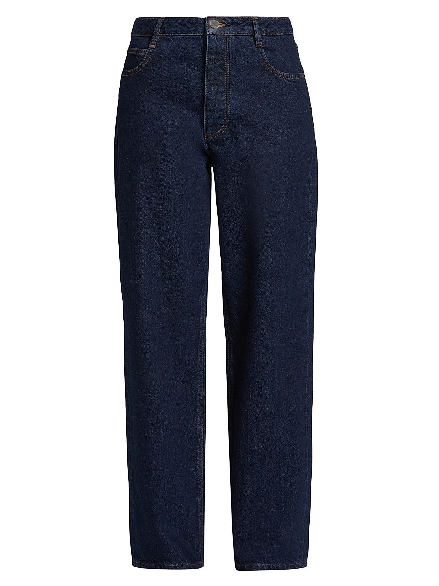 Women's Sade Mid-Rise Straight-Leg Jeans - Dark Wash Blue - Size 30