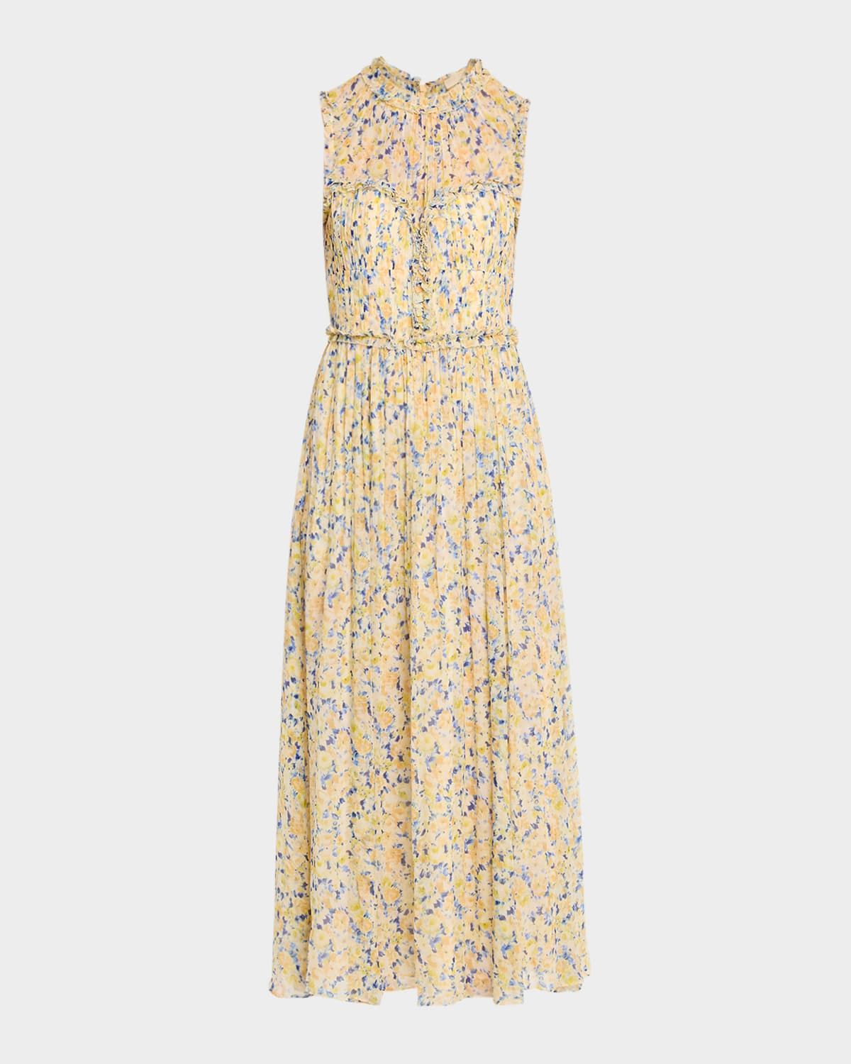 Kasia Floral Silk Chiffon Midi Dress