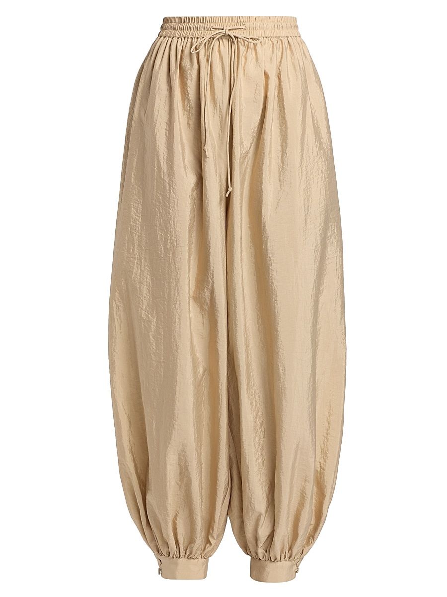 Women's Verne Tumbled Woven Balloon Pants - Khaki - Size Large