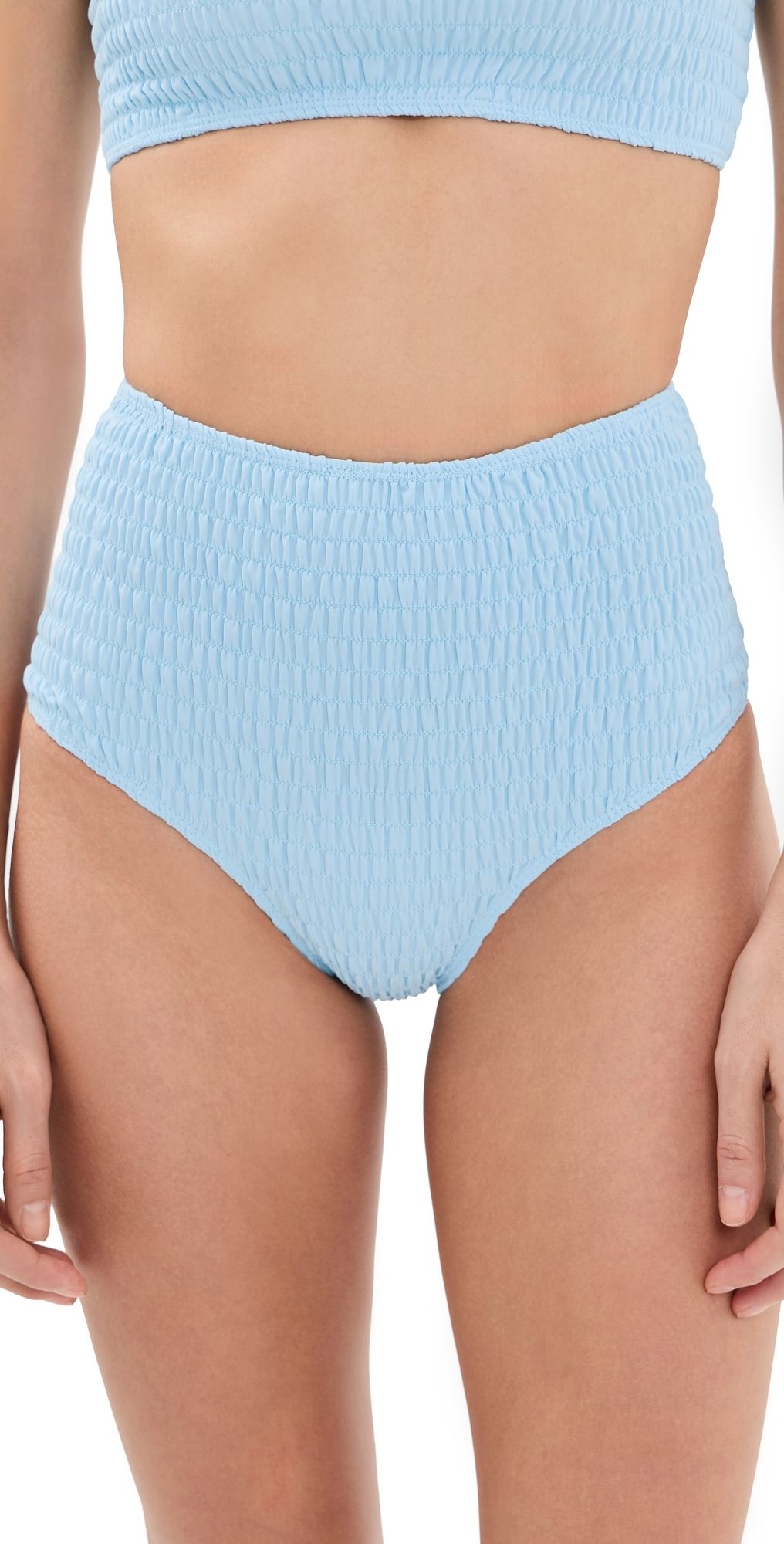 Sea Amabel Smocked Bikini Bottoms Ice XXS