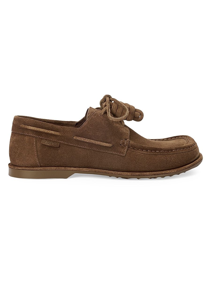 Men's LOEWE x Paula's Ibiza Campo Suede Boat Shoes - Brown - Size 12