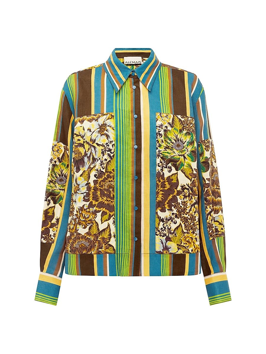 Women's Charlie Linen Printed Shirt - Size 12
