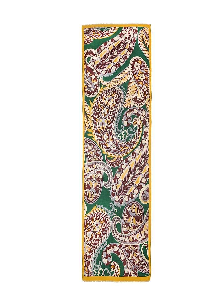 Women's Orfeo Silk-Blend Paisley Scarf - Stampa F Do Verde