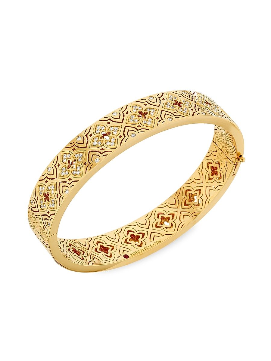 Women's Venetian Princess 18K Yellow Gold & 0.60 TCW Diamond Bangle - Yellow Gold