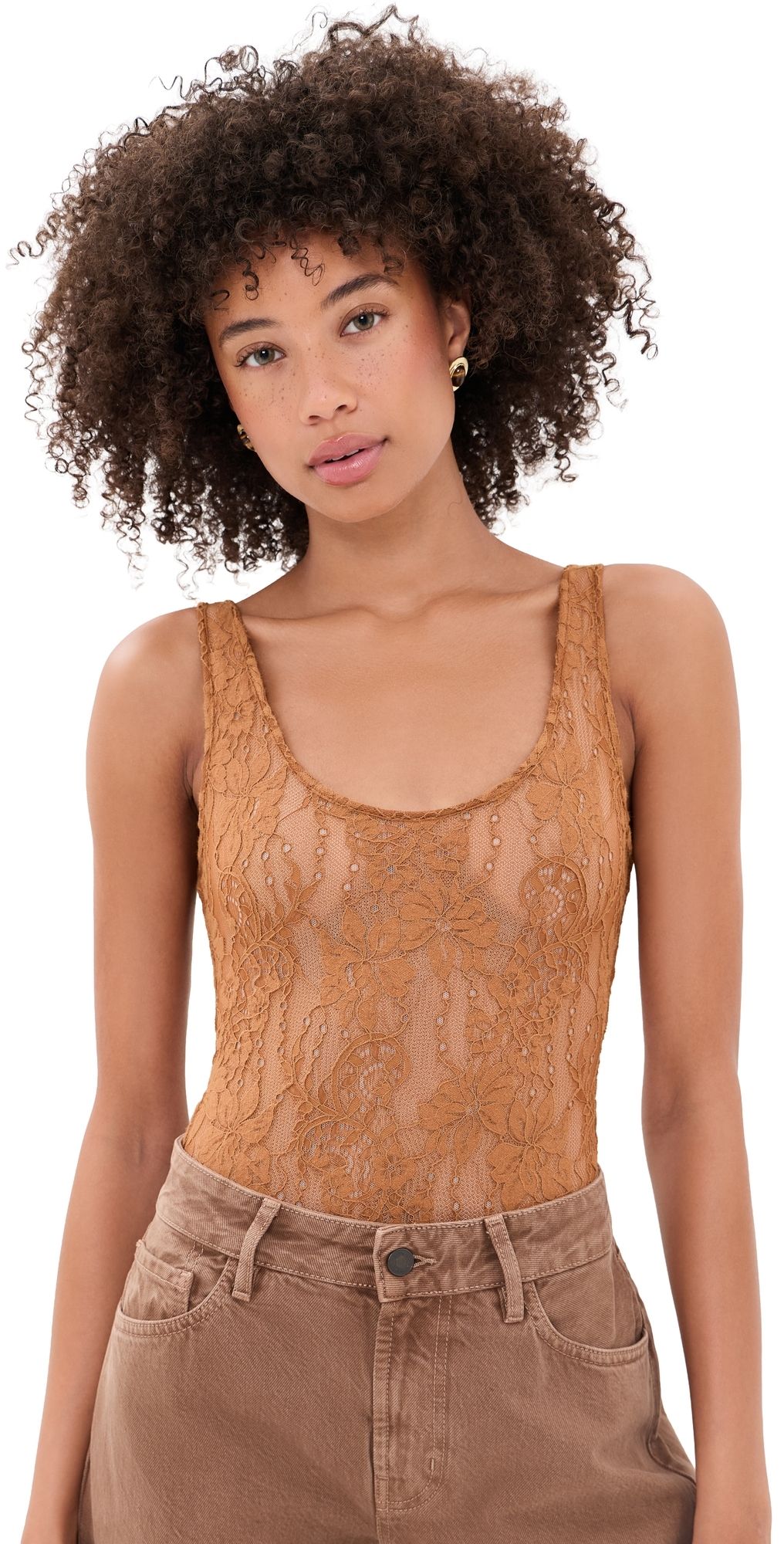 Zimmermann Lace Scoop Bodysuit Camel 2