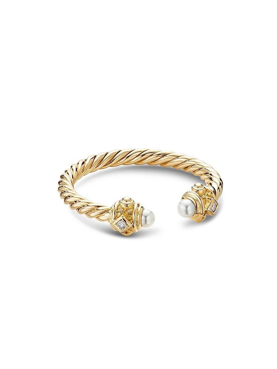 Women's Renaissance Ring in 18K Yellow Gold - White Pearl - Size 4