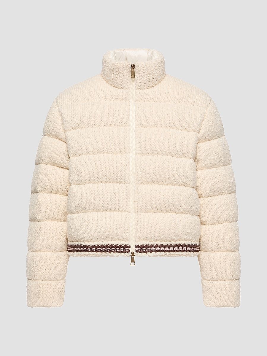 Women's Down-Filled Cardigan in Cotton - White Ivory - Size XS