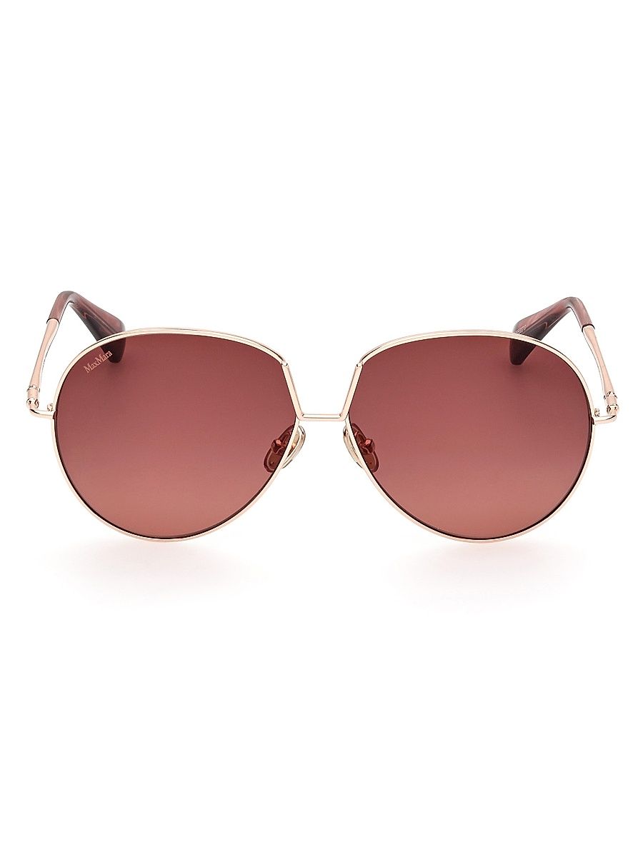 Women's Design8 60MM Aviator Sunglasses - Rose Gold Brown
