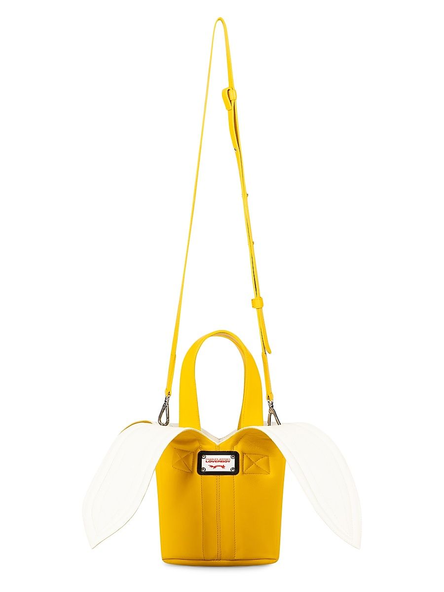 Men's Banana Leather Bucket Bag - Yellow Ecru