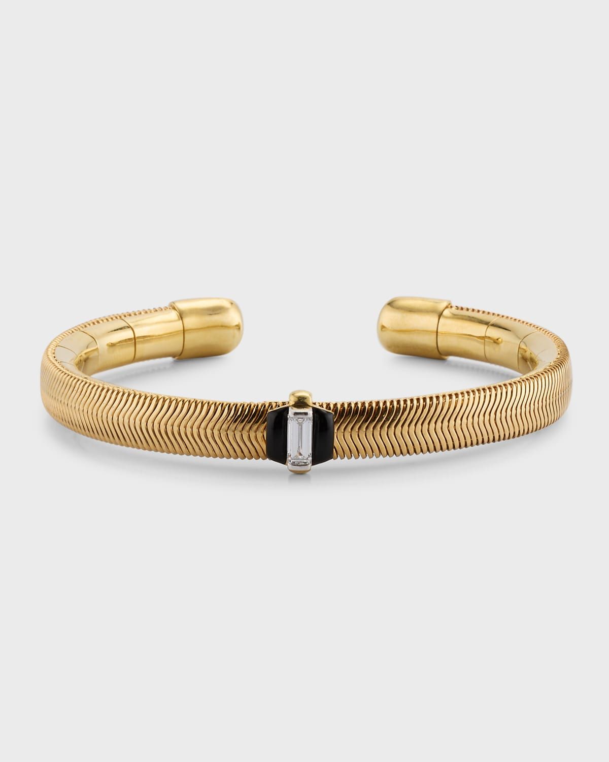 18K Yellow Gold Feelings Bracelet with White Diamond Baguette