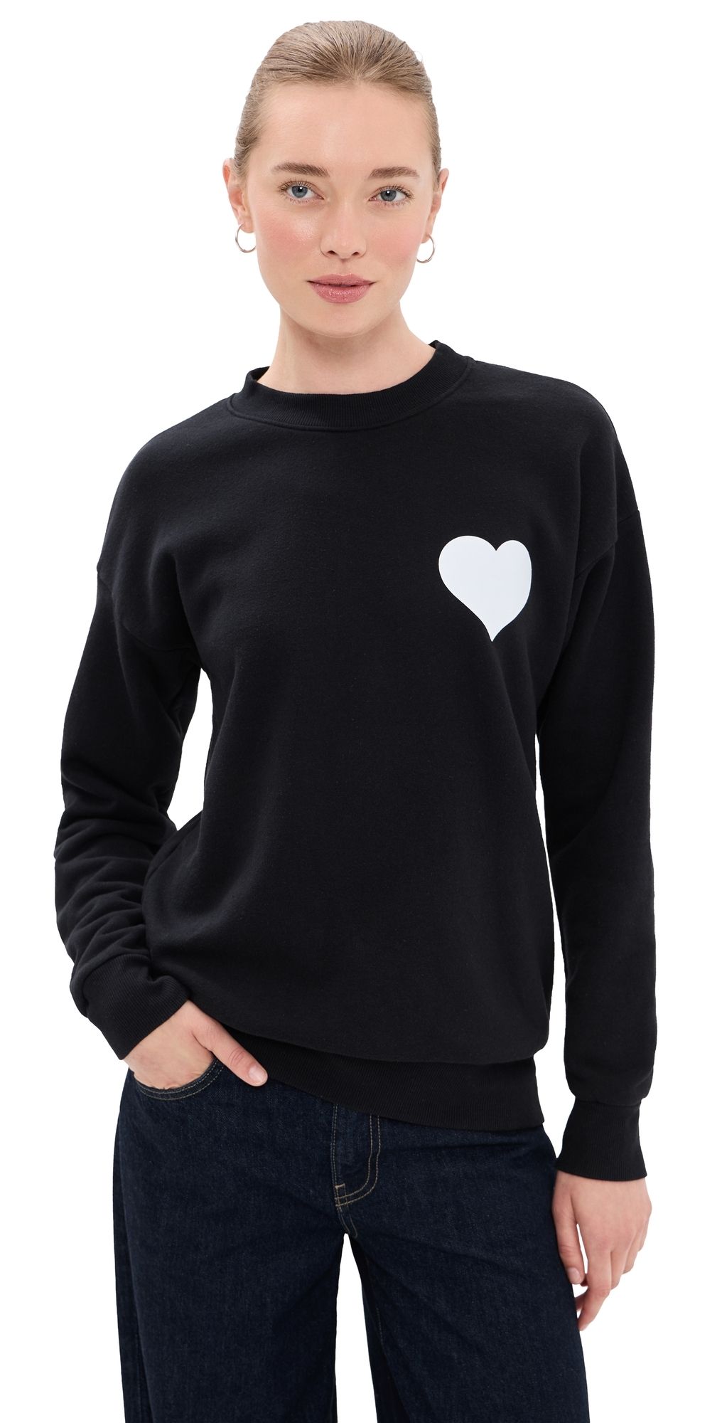SPRWMN Heart Sweatshirt Black/White L