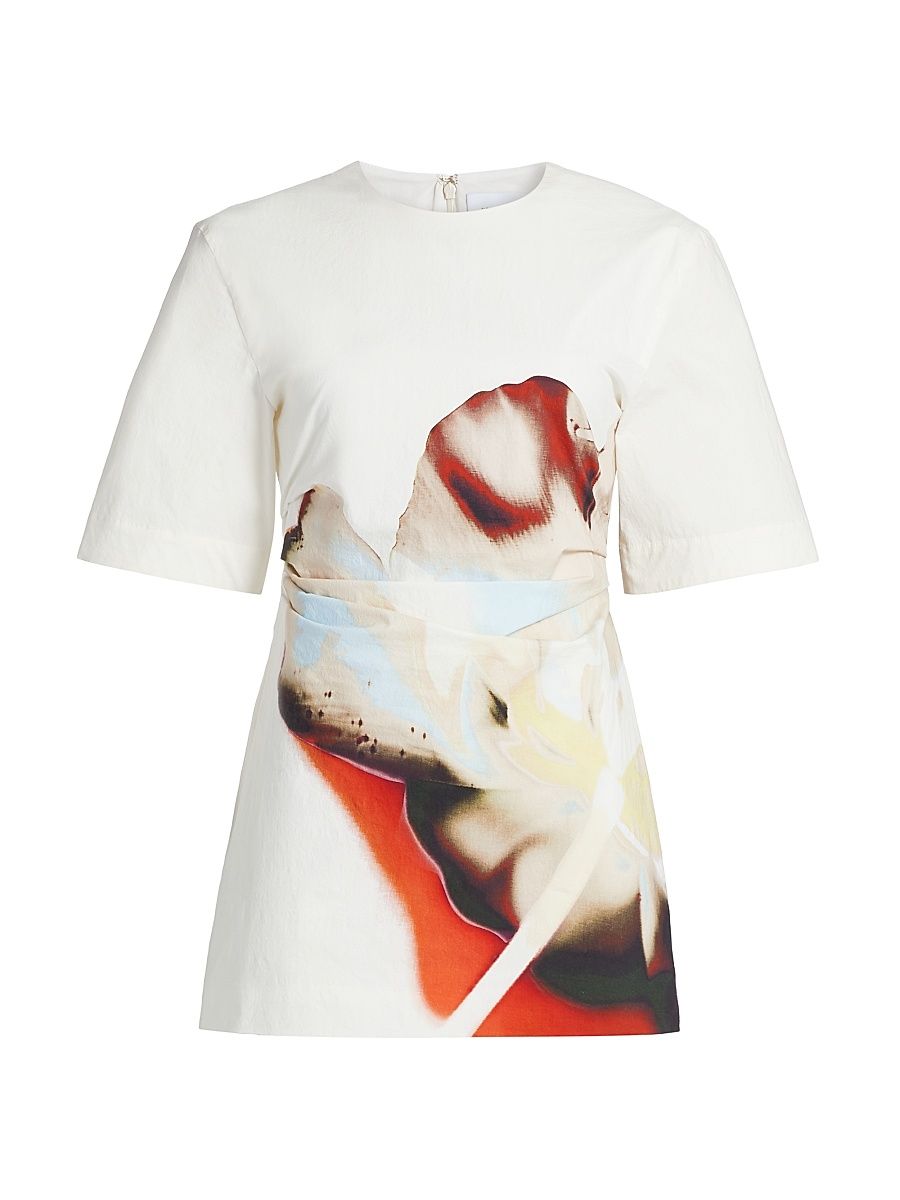 Women's Astryd Floral Stretch-Cotton Minidress - Cinnamon Fleur - Size 10