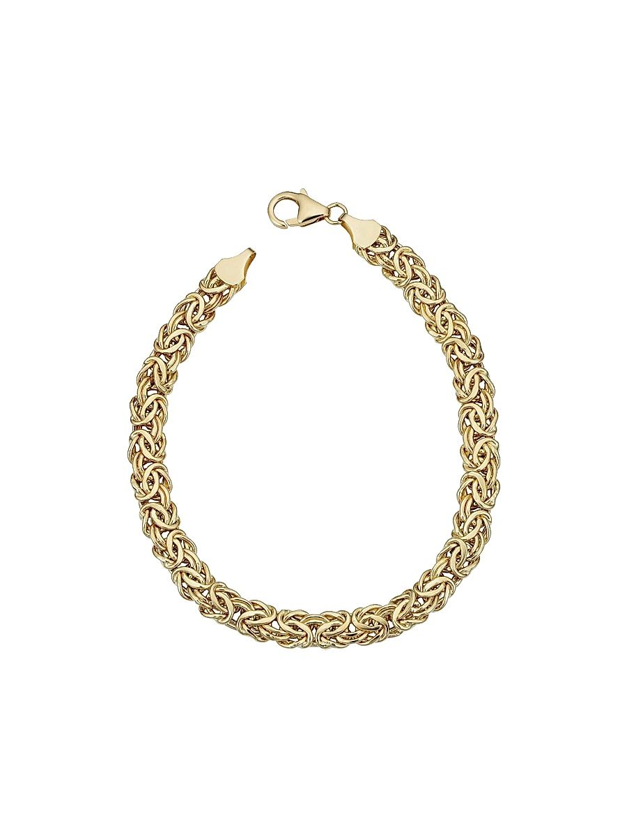 Women's 14K Yellow Solid Gold Byzantine Bracelet - Yellow Gold - Size 7.25