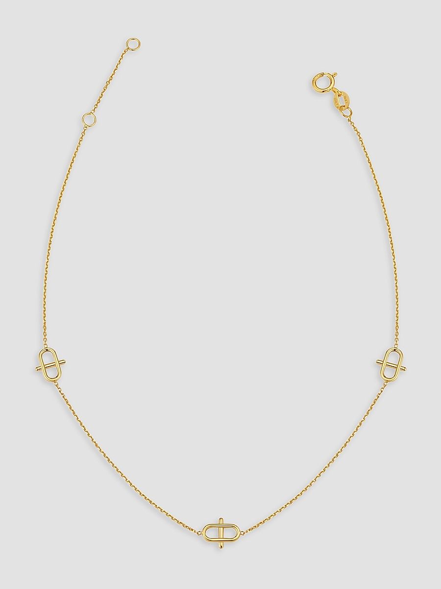Women's 14K Yellow Gold Harmony Station Anklet - Gold