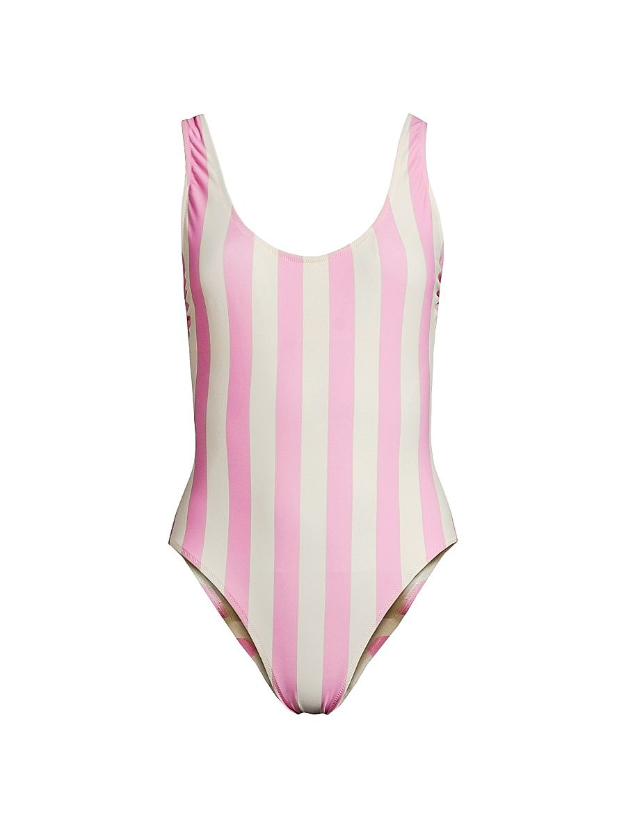 Women's The Anne-Marie Striped One-Piece Swimsuit - Stripe Bon Bon - Size XS