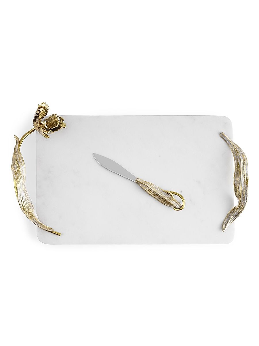 Tulip Marble Cheese Board & Knife Set