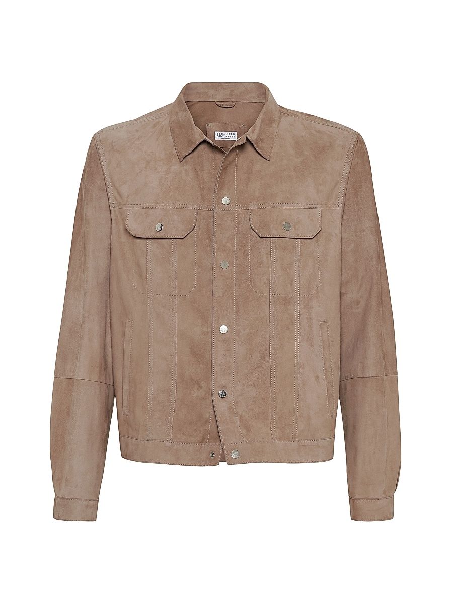 Men's Suede Four Pocket Jacket - Hazelnut - Size XXXL