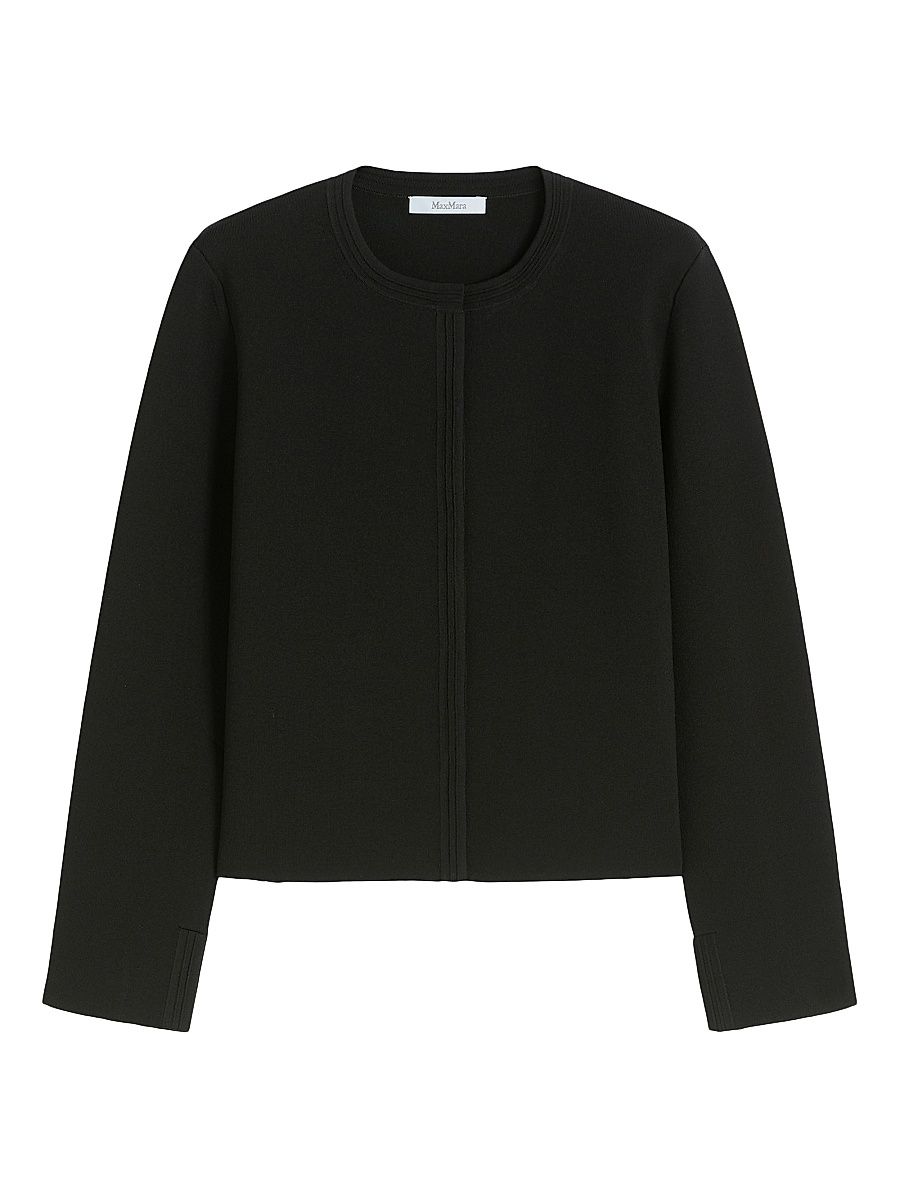 Women's Viscose Crepe Yarn Jacket - Black - Size XL