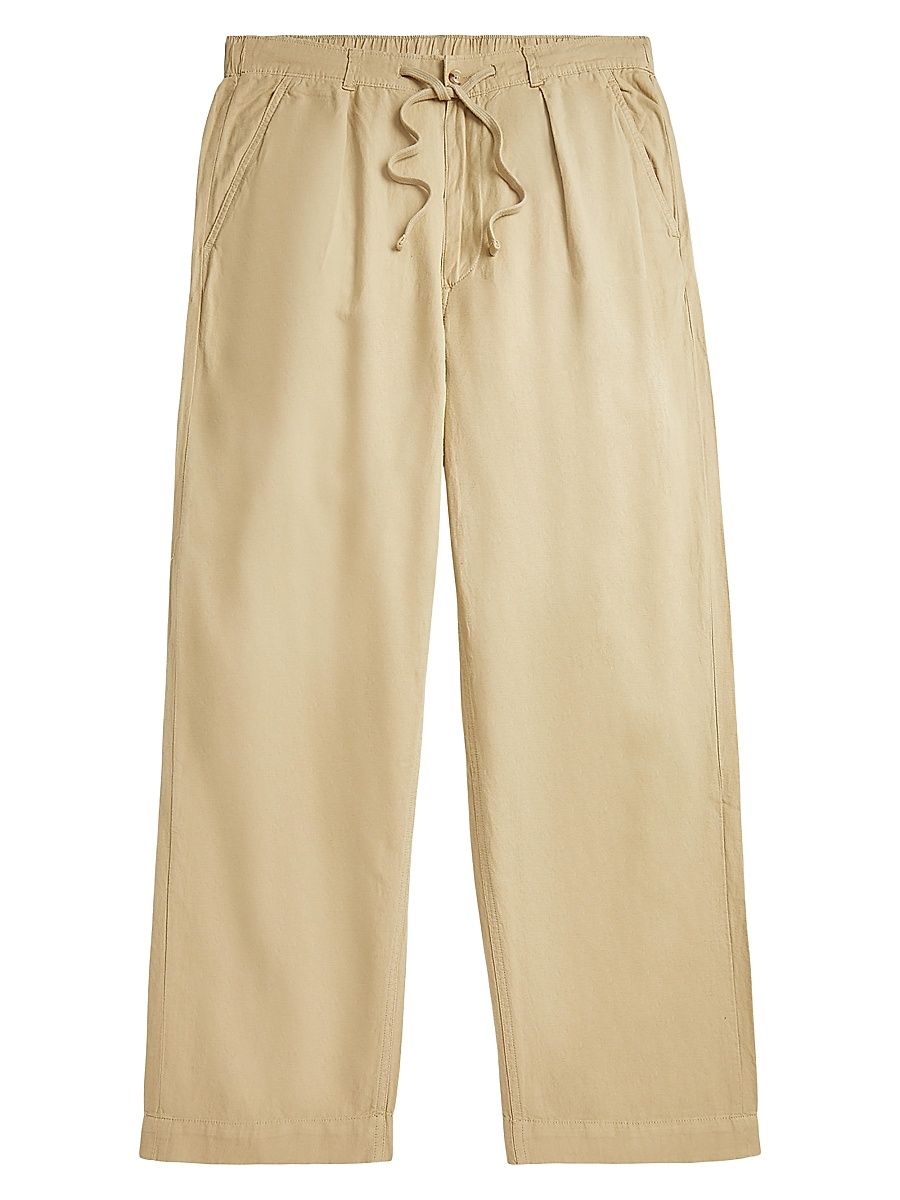 Men's Relaxed-Fit Linen-Cotton Pants - Coastal Beige - Size XXL