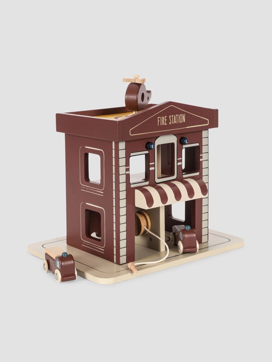 Konges Slojd Unisex Kid's Wooden Fire Station Set - Multi