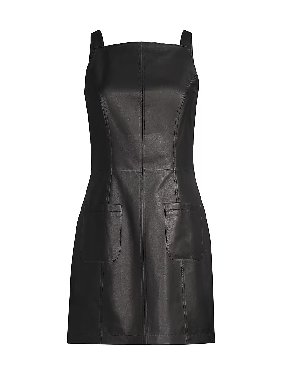Women's Leather Minidress - Black - Size 2