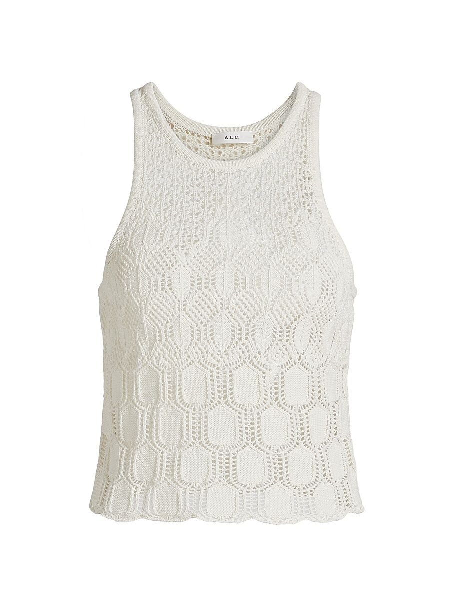 Women's Rosa Crochet Sleeveless Top - Off White - Size XS