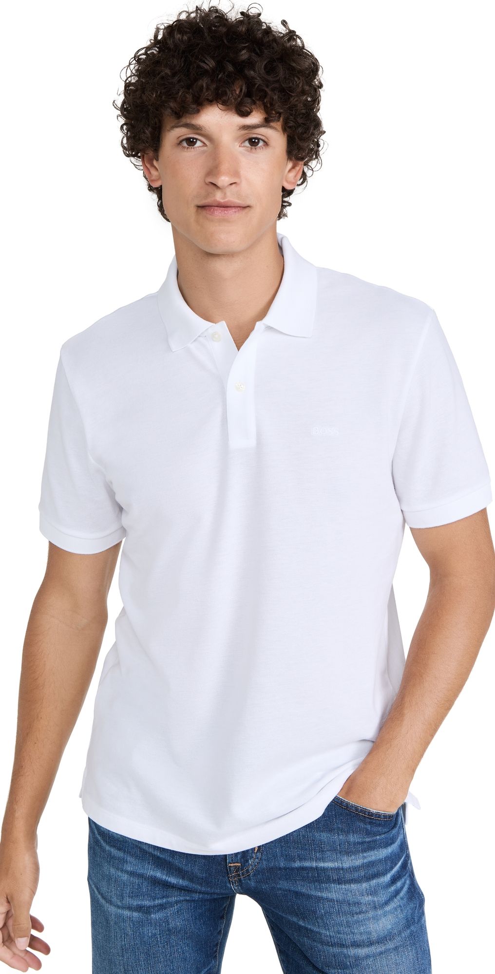 BOSS Regular Fit Polo Shirt White M
