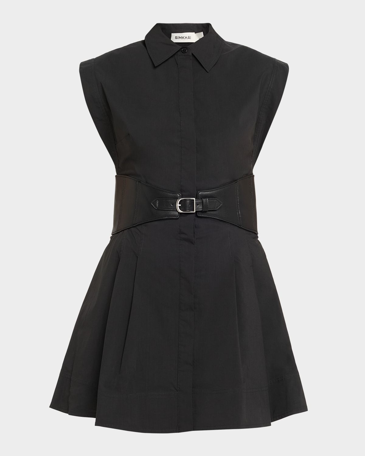 Adler Sleeveless Belted Mini Shirtdress