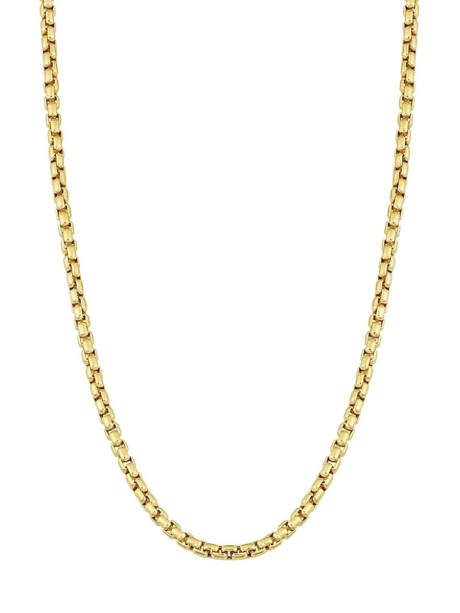 Men's 14K Yellow Solid Gold Round Bodega Box Chain - Yellow Gold - Size 20