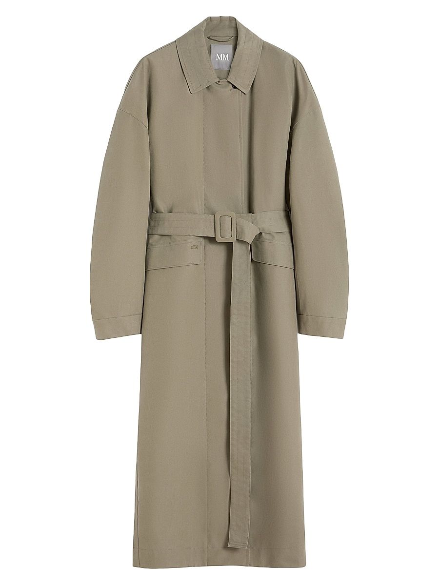 Women's Water Repellent Gabardine Trench Coat - Horn Grey Green - Size 16