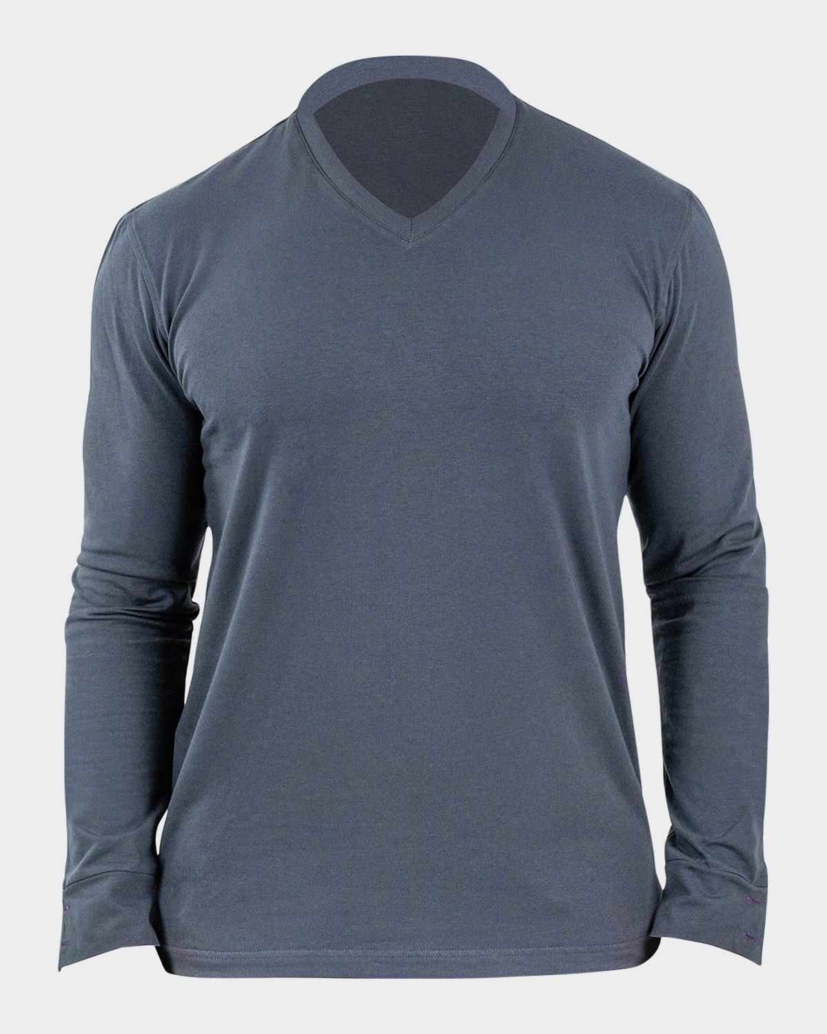 Men & apos;s Edison Solid Ashes V-Neck Shirt