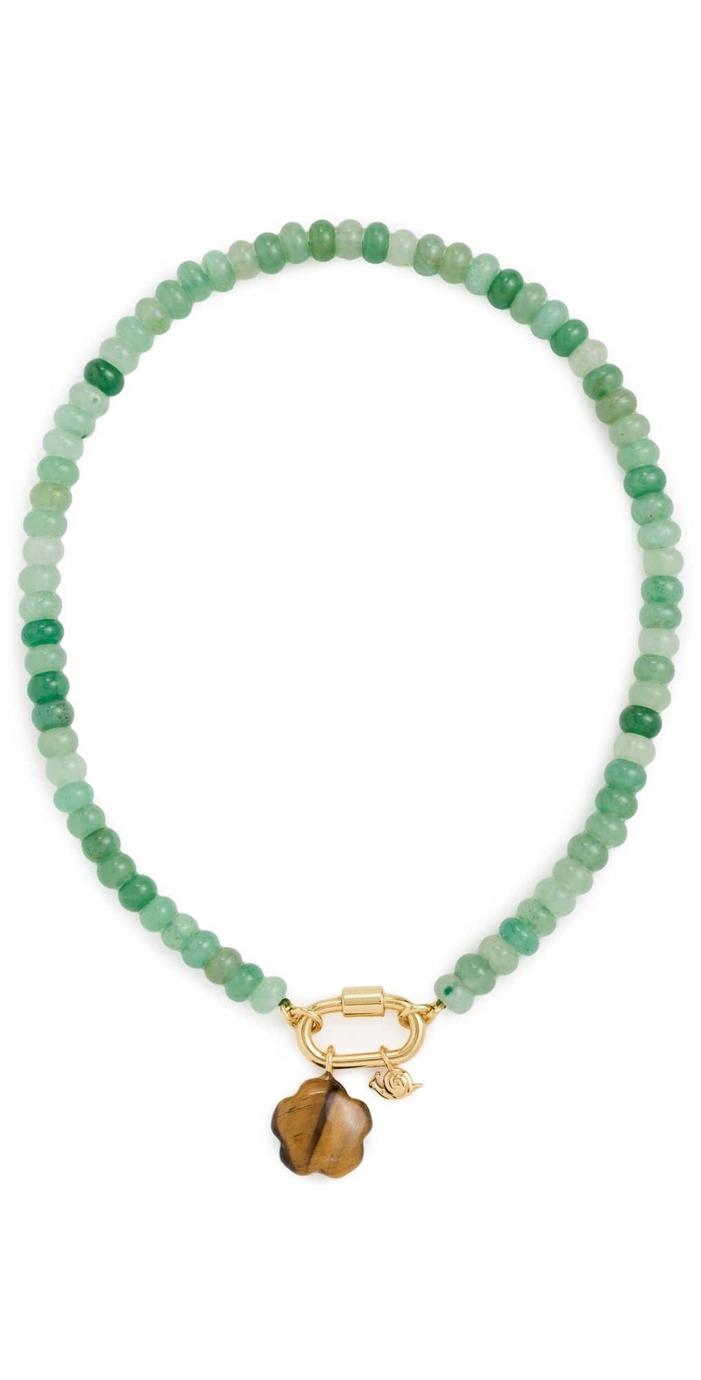 Madewell Beaded Snail Carabiner Necklace Antique Jade One Size