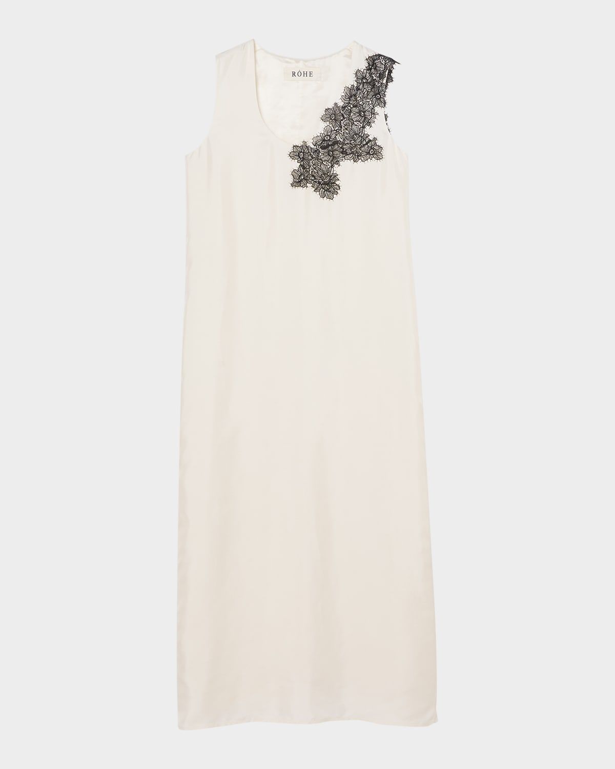 Scoop-Neck Silk Lace Dress