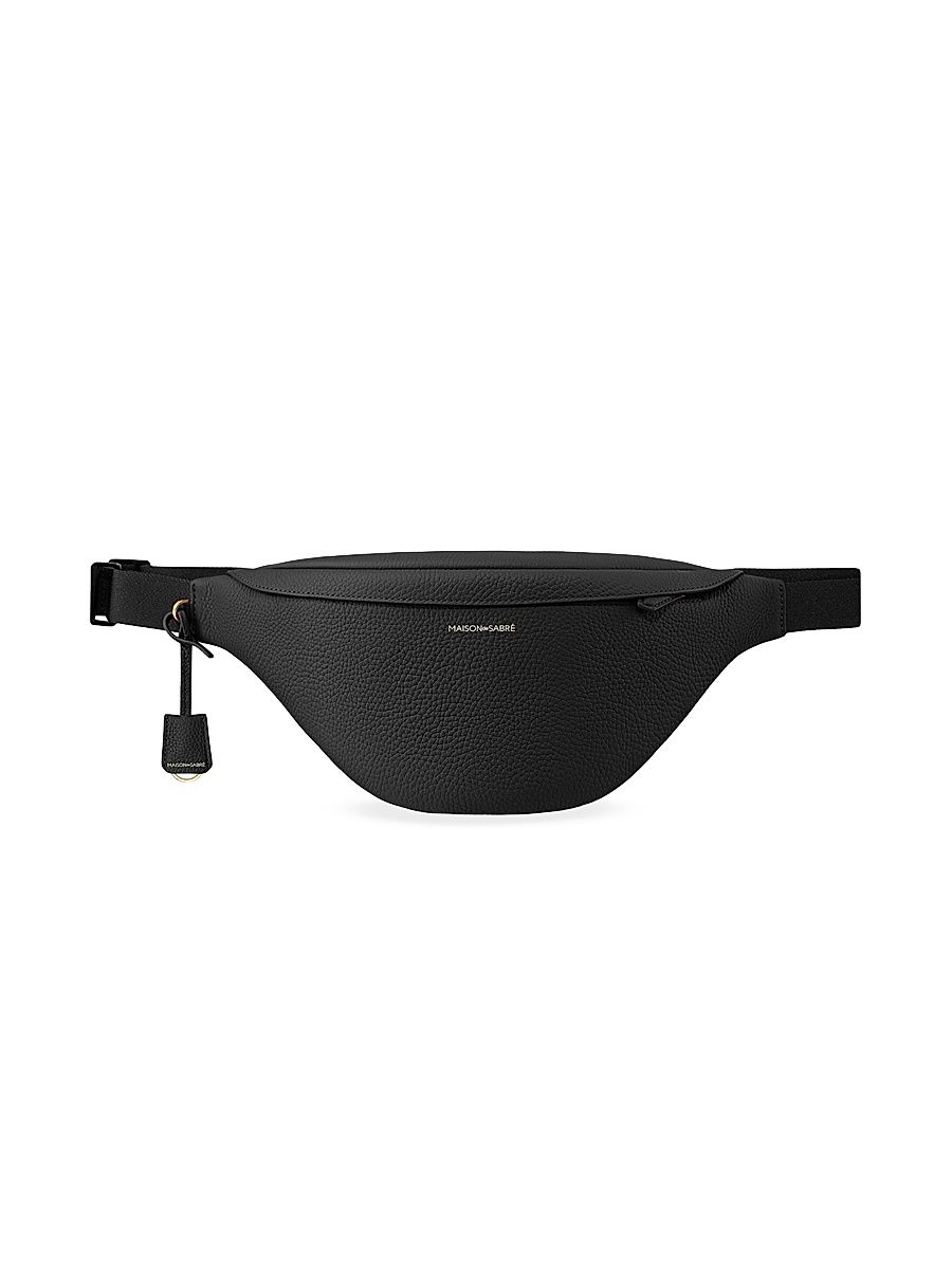 Large Leather Sling Bag - Black Caviar