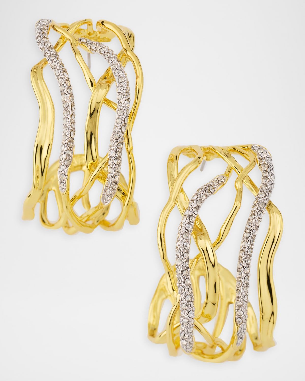 Solanales Crystal Woven Hoop Earrings