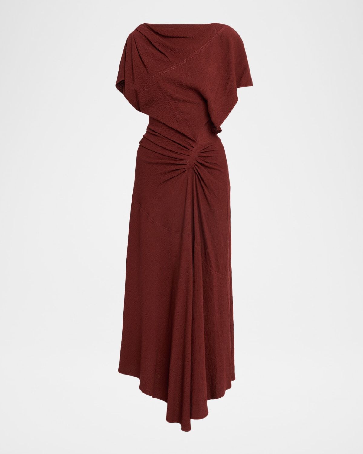 Dena Draped Crepe Midi Dress
