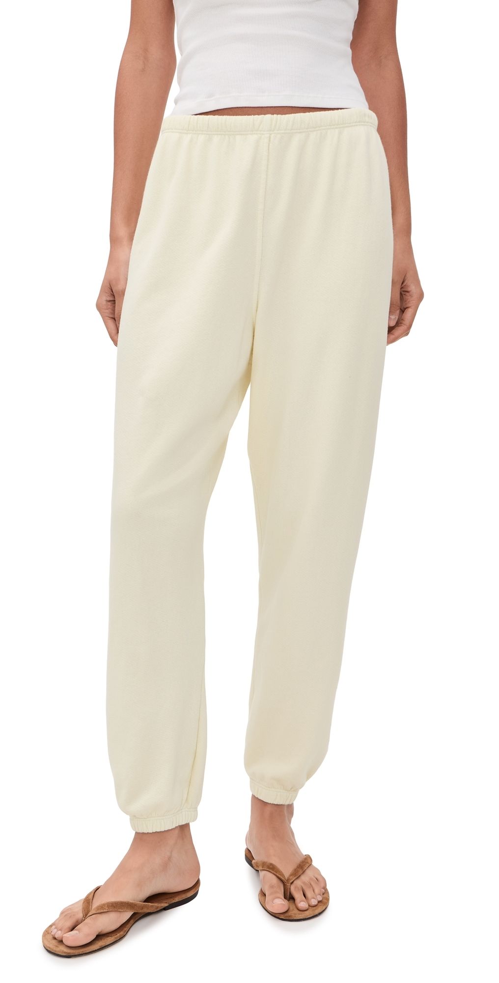 perfectwhitetee Johnny French Terry Easy Sweatpants Custard L