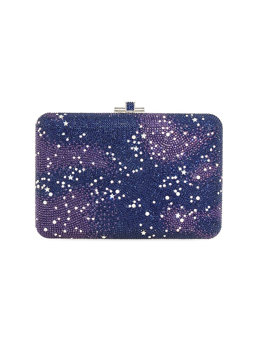 Women's Slim Slide Galaxy Clutch Embellished Crystal Clutch - Dark Indigo