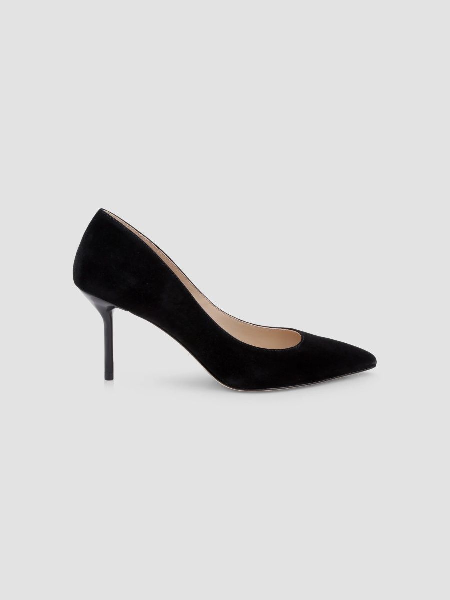 L'AGENCE Women's Plaza 85MM Suede Pumps - Black Suede - Size 10