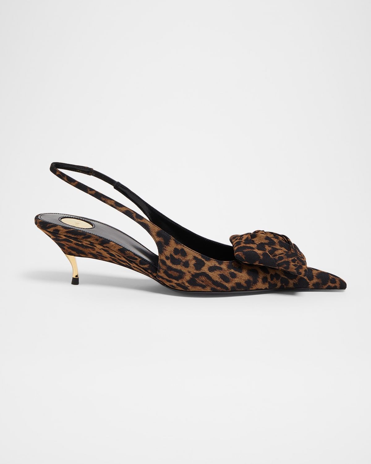 Dakota Rose Leopard Satin Slingback Pumps