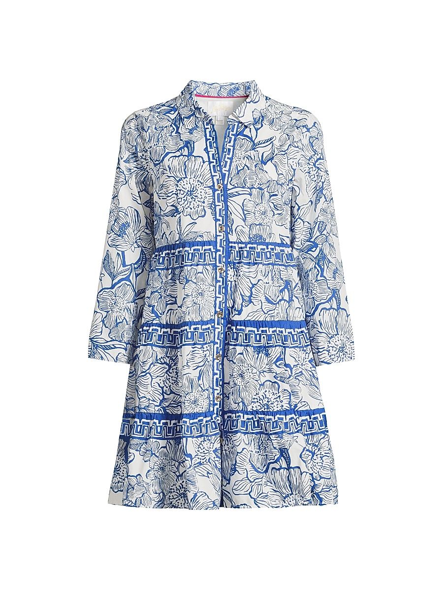 Women's Angie Floral Mini-Shirtdress - Coconut Unforgettable - Size 10