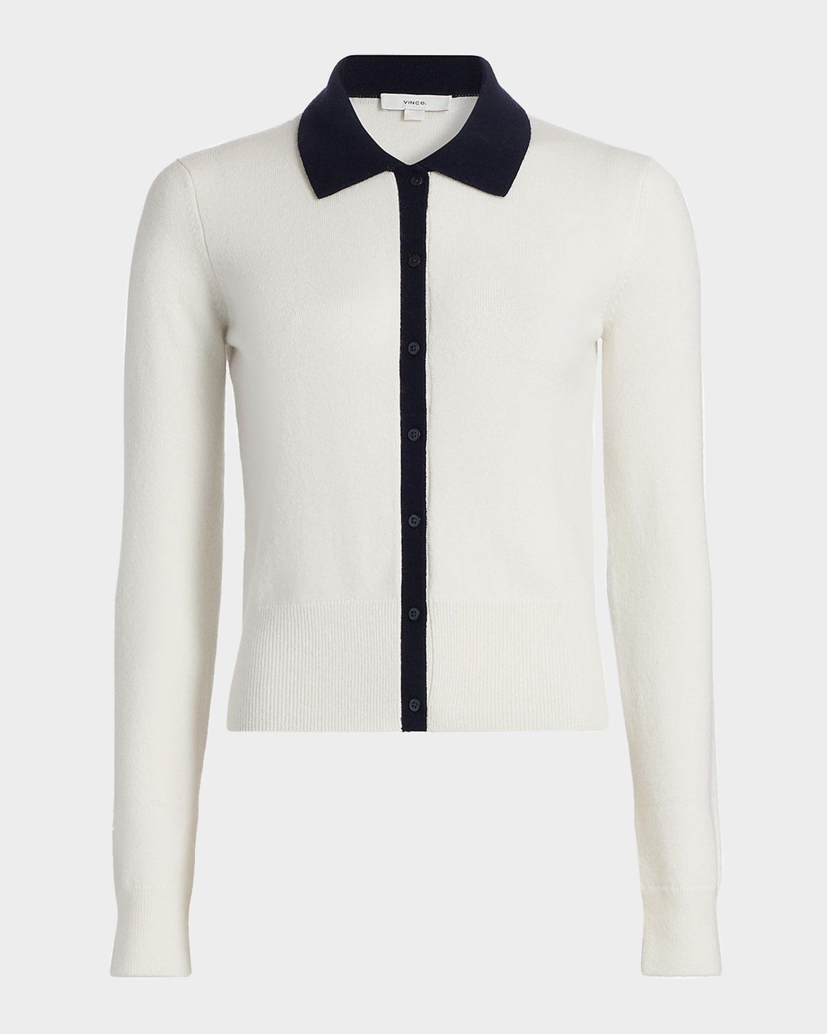 Contrast Cashmere-Blend Cardigan