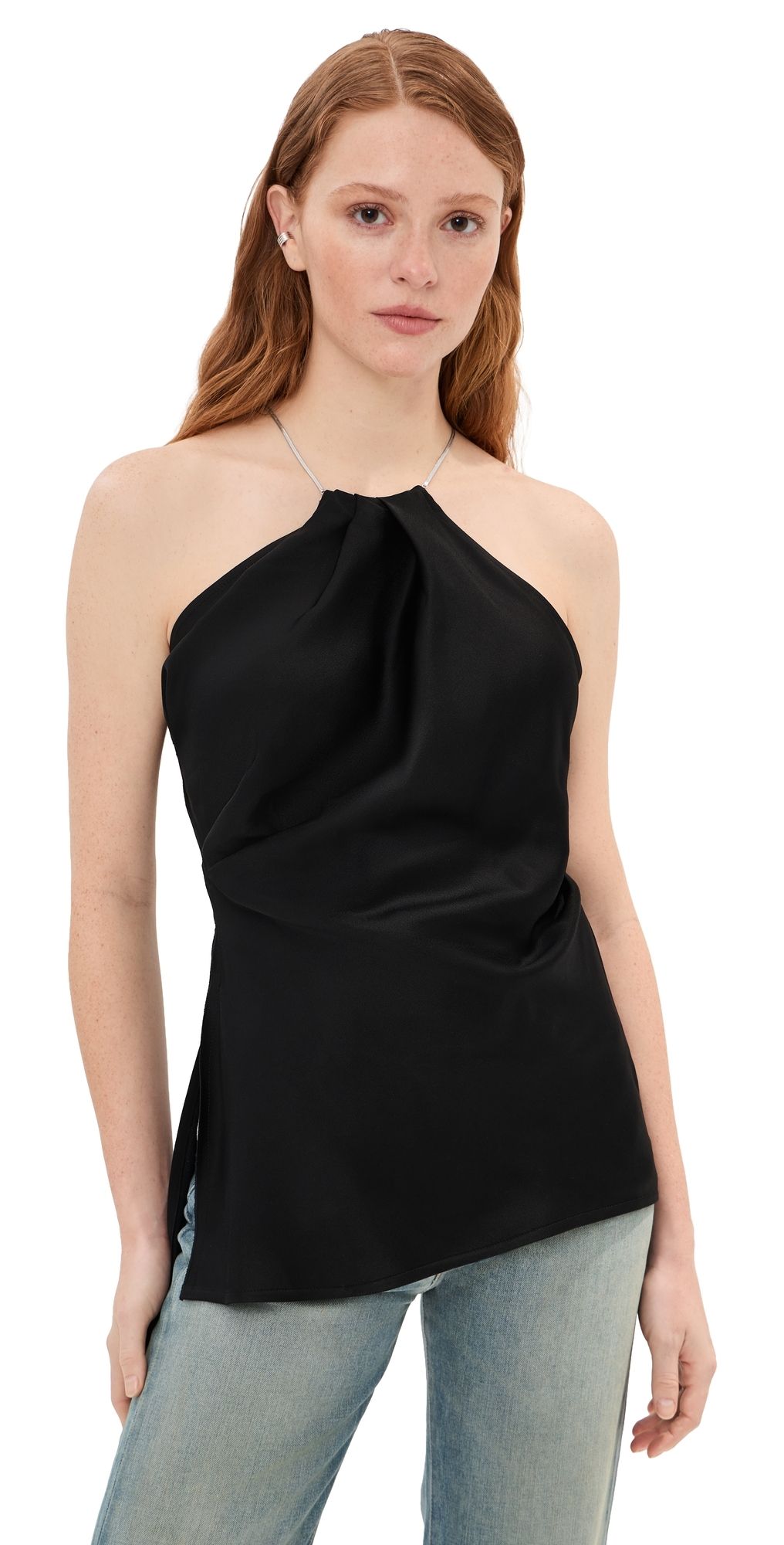 Victoria Beckham Chain Detail Cami Top Black 6