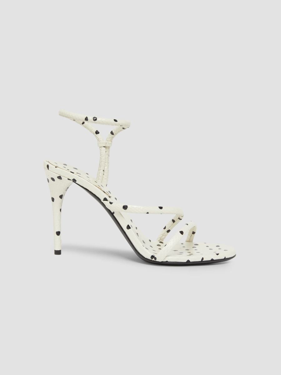 ALAÏA Women's Loop 90MM Snakeskin-Embossed Leather Sandals - Blanc Marron Fonce - Size 11