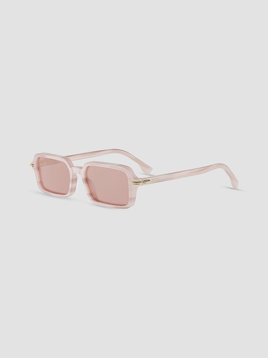 Women's Fendi Selleria 51MM Rectangular Sunglasses - Pink