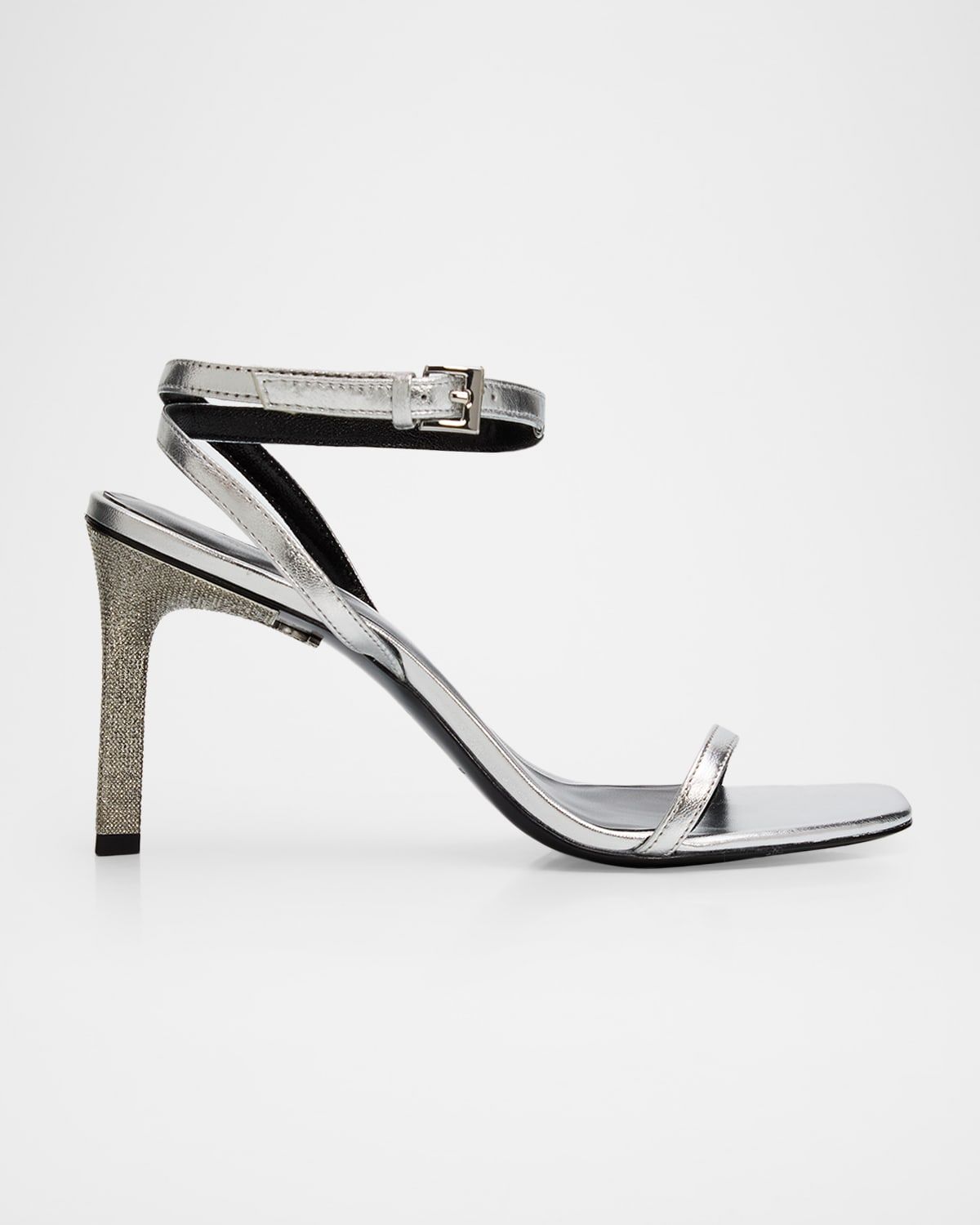 85mm Metallic Leather Pave Sandals