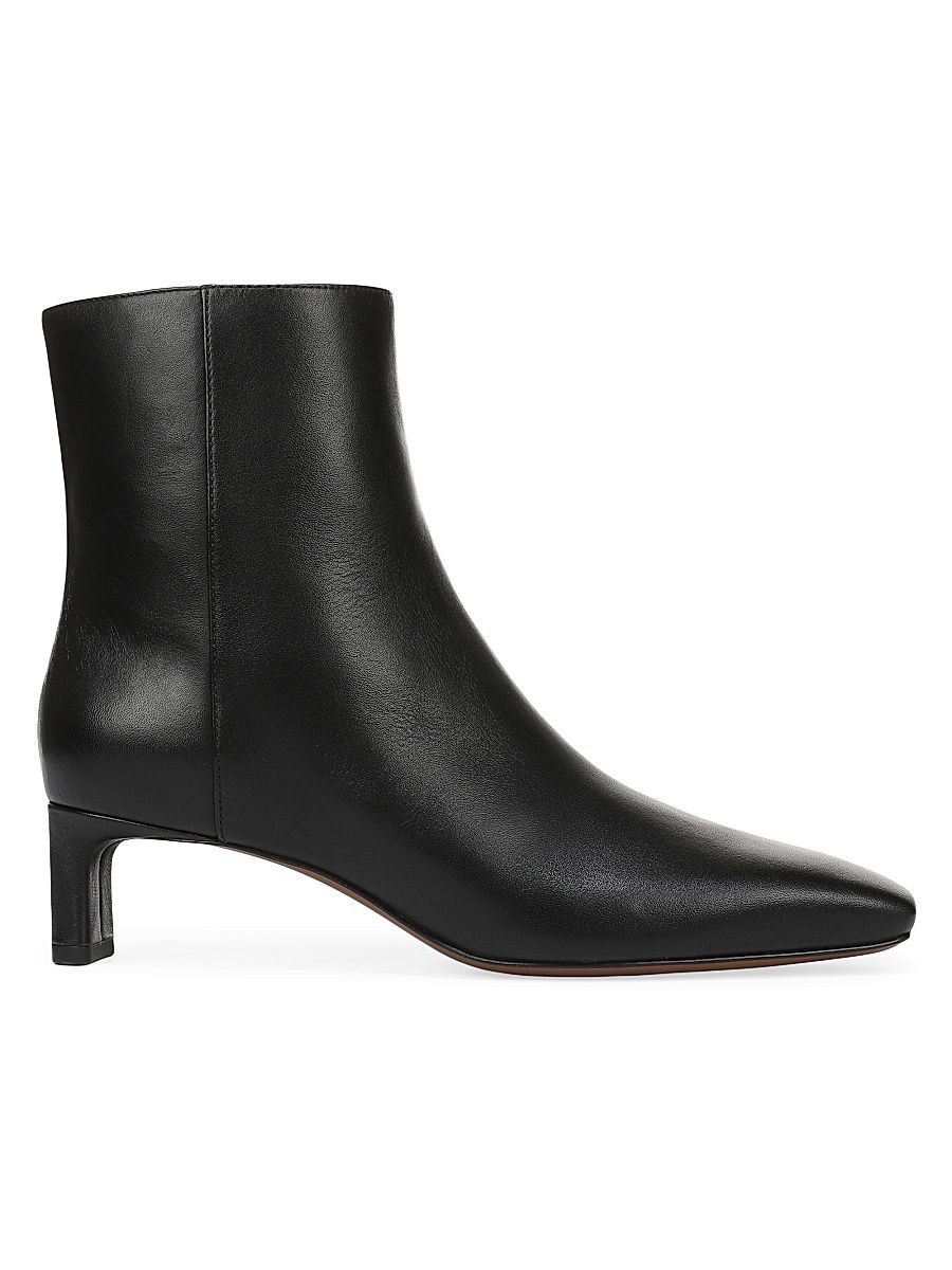 Women's Lilith Leather Kitten-Heel Booties - Black - Size 11