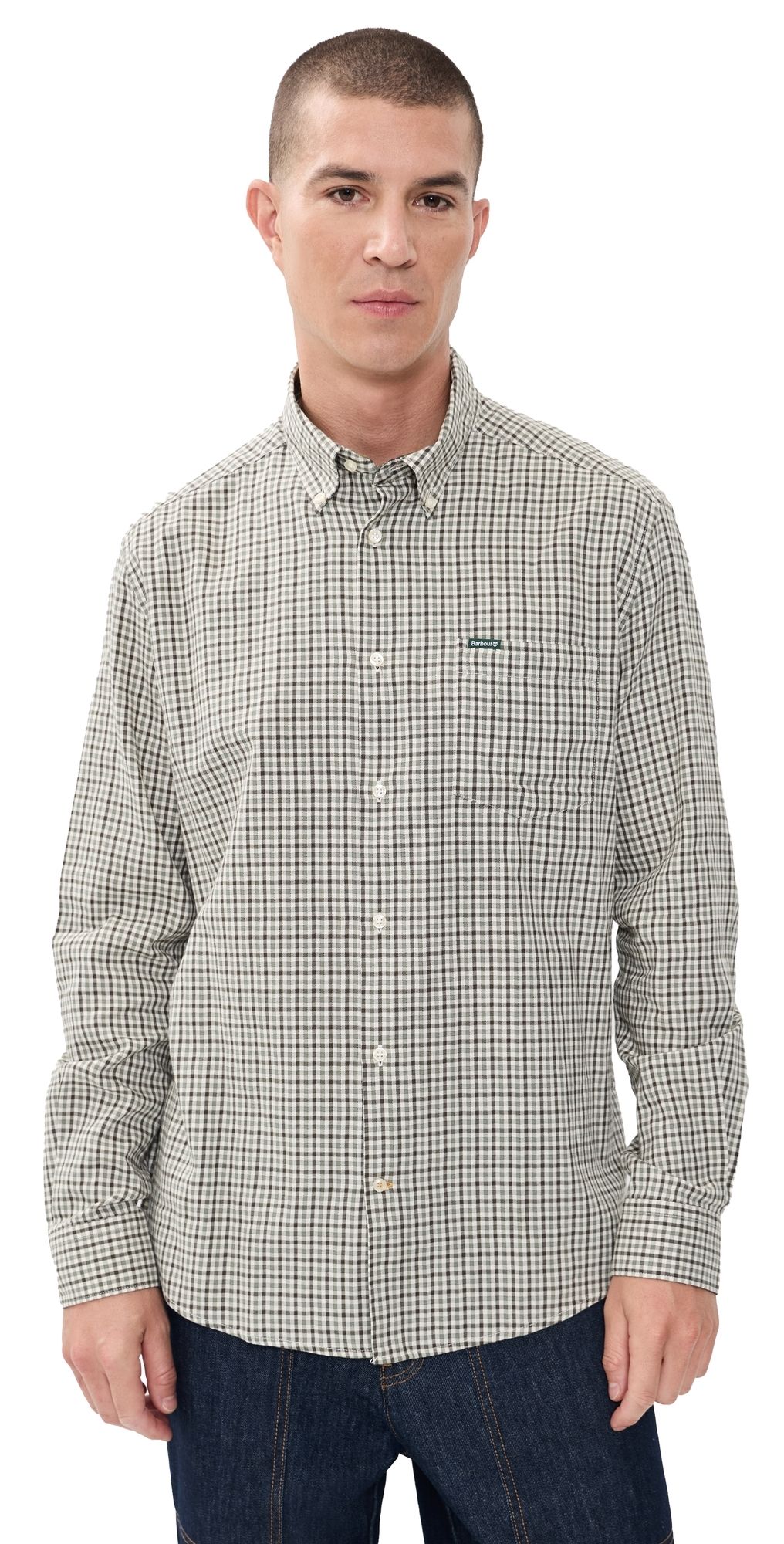 Barbour Padshaw Gingham Shirt Olive S