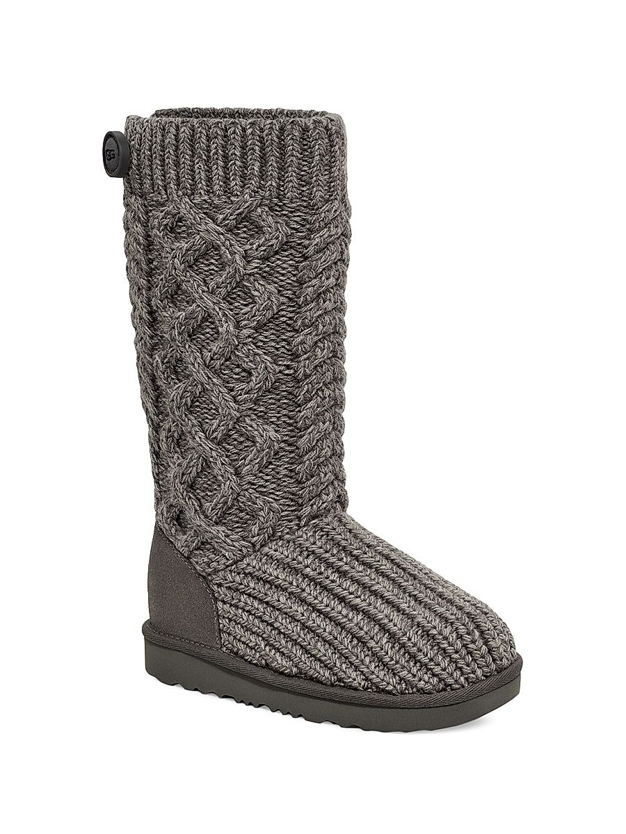 Baby's, Little Girl's & Girl's Braided Knit Tall Boots - Grey - Size 10 (Toddler)